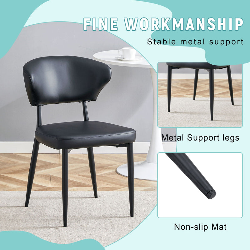 Minimalist Ergonomic Dining Chair With Curved Backres (Set of 4)