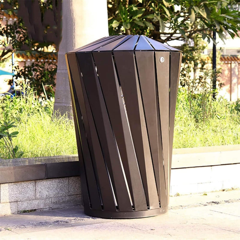 36" Large Capacity Commercial Outdoor Modern Trash Waste Garbage Bin With Top Cover (SAK62597)