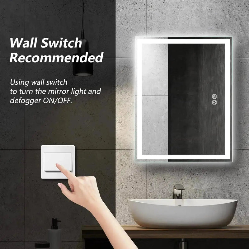36 x 28 Inch Center Glow LED Bathroom Mirror