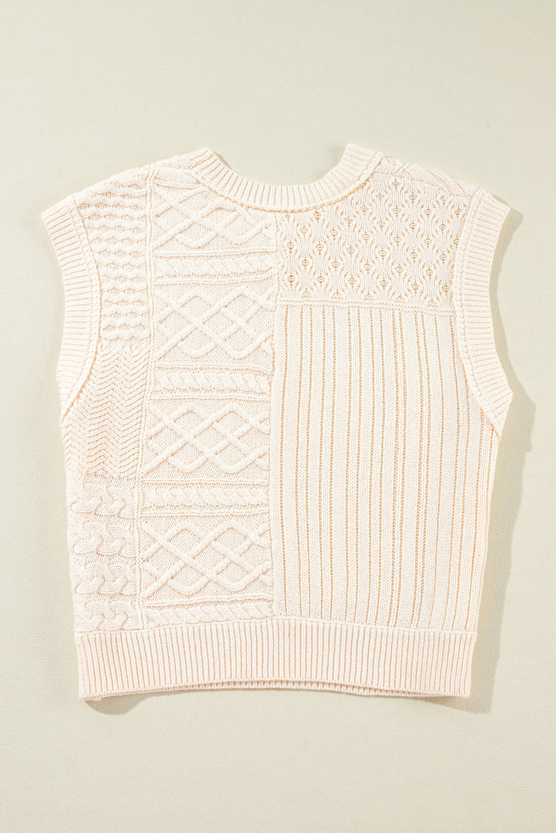 Madelyn Cable Knit Dolman Armholes Sweater Tank
