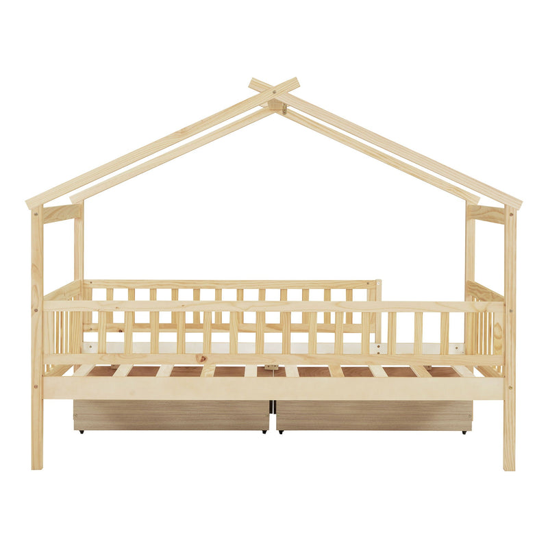 House Bed With 2 Drawers