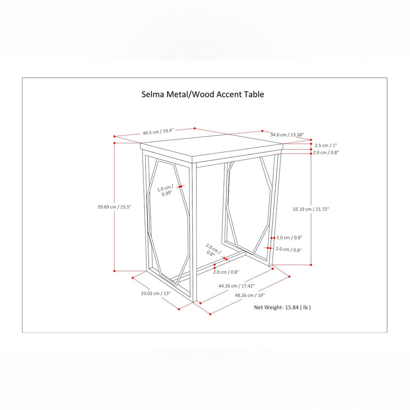Selma - Handcrafted Metal And Wood Accent Table