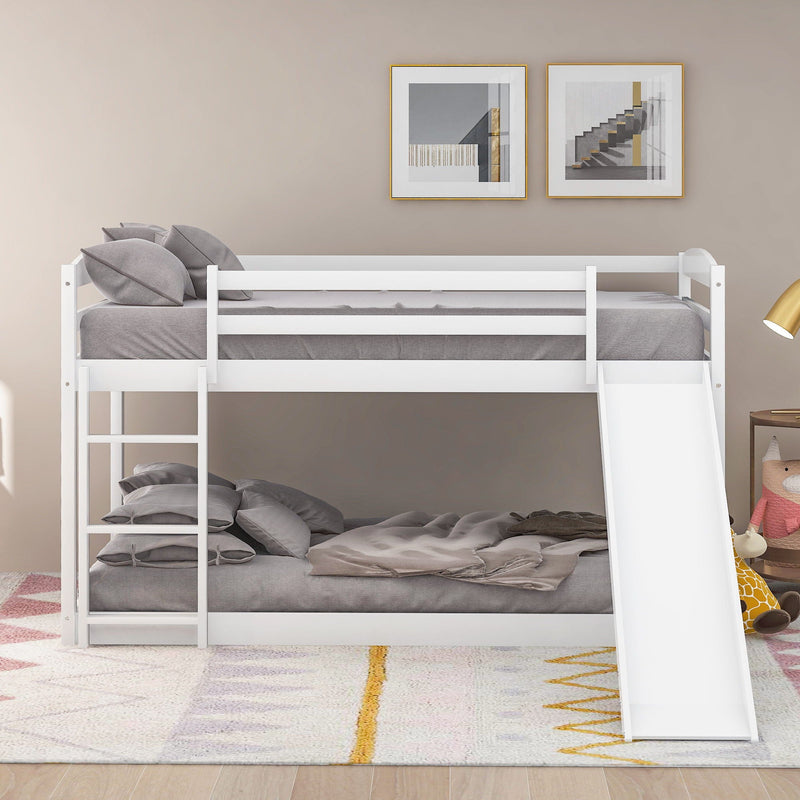 Durable Bunk Bed With Convertible Slide And Ladder