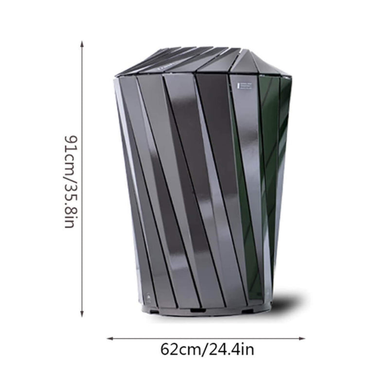 36" Large Capacity Commercial Outdoor Modern Trash Waste Garbage Bin With Top Cover (SAK62597)