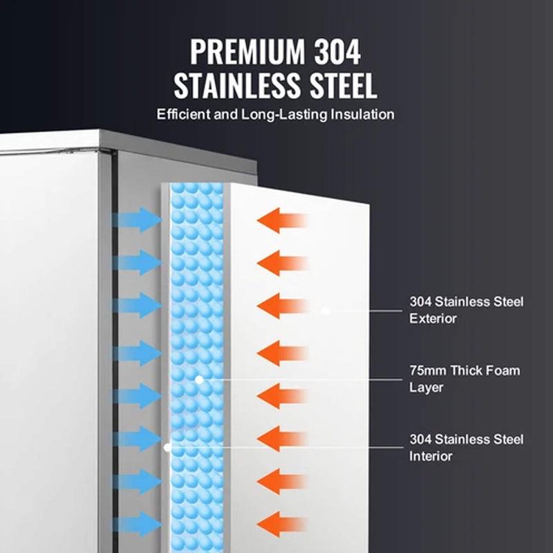 370L Commercial Freestanding Blast Freezer With 15 Trays For Chilling Seafood & Gelato (SAK98170)