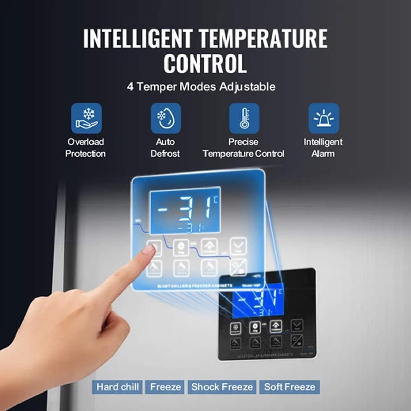 370L Commercial Freestanding Blast Freezer With 15 Trays For Chilling Seafood & Gelato (SAK98170)