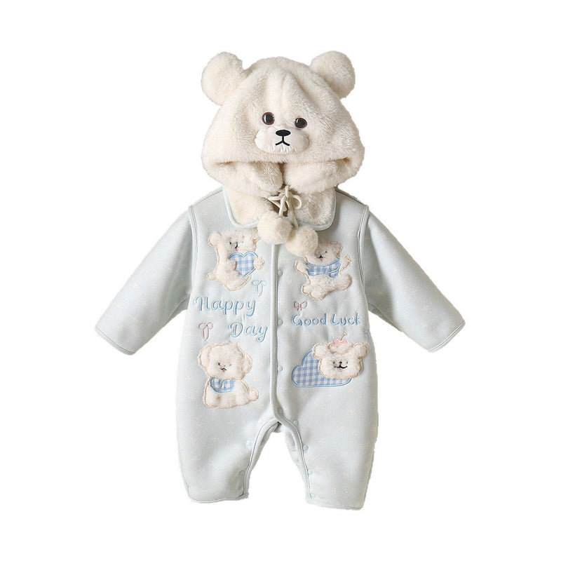 Fleece-lined Extra-thick One-piece Fleece Warm Outdoor Windproof Coathoodie