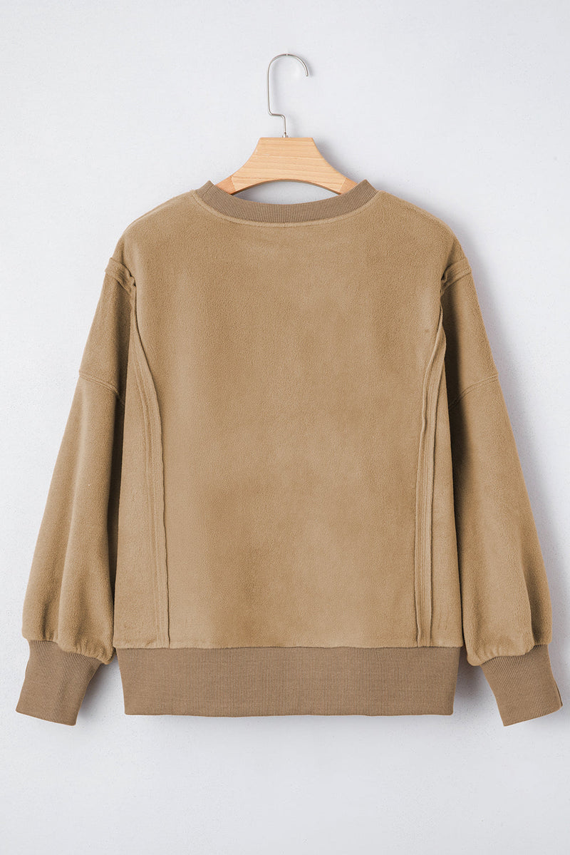 TatumFuzzy Sherpa Splicing Pullover Sweatshirt