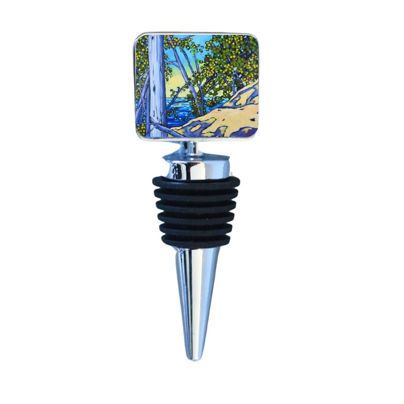 Wine Bottle Stopper: Rosie's Outlook, Lake Michigan, Beach, Lake
