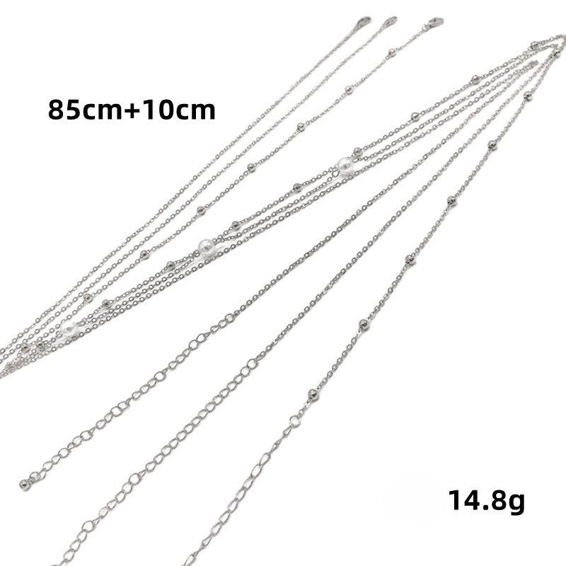 Boho Simulate Pearl Thin Belt Waist Beads Chain