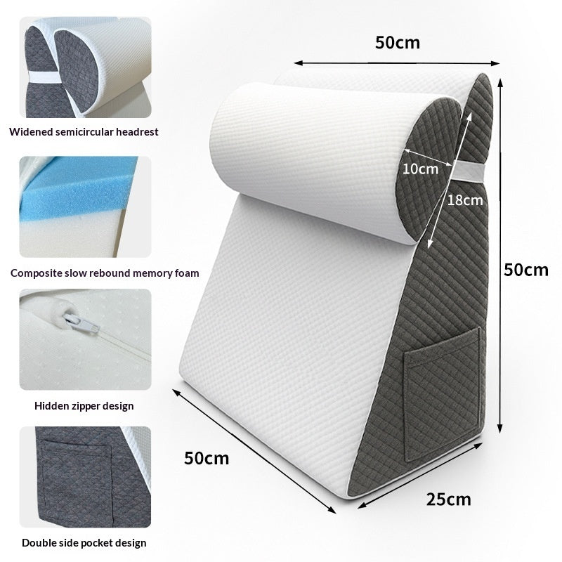 Triangular & Semicircular Bedside Pillow Set – Memory Foam Sofa Backrest Cushions