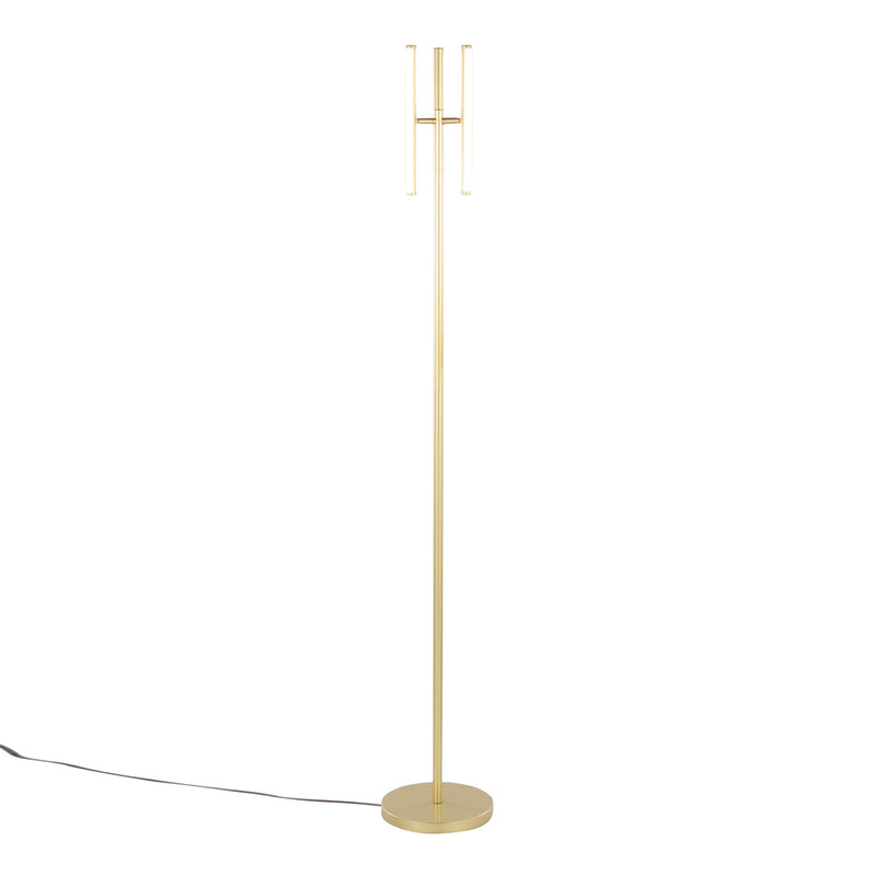 Icicle 65' Modern Swivel Floor Lamp in Gold Metal
