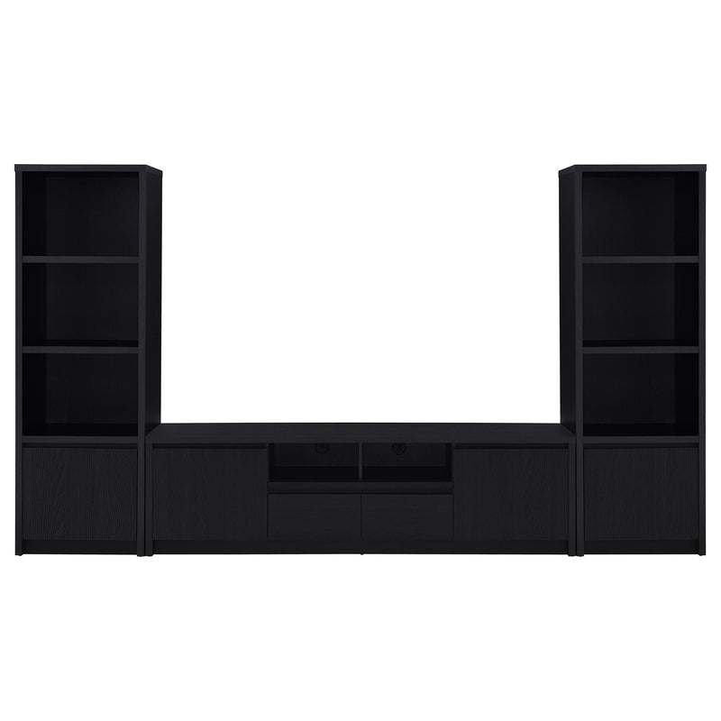 Winfield 3-piece Entertainment Center 78-inch TV Stand Black