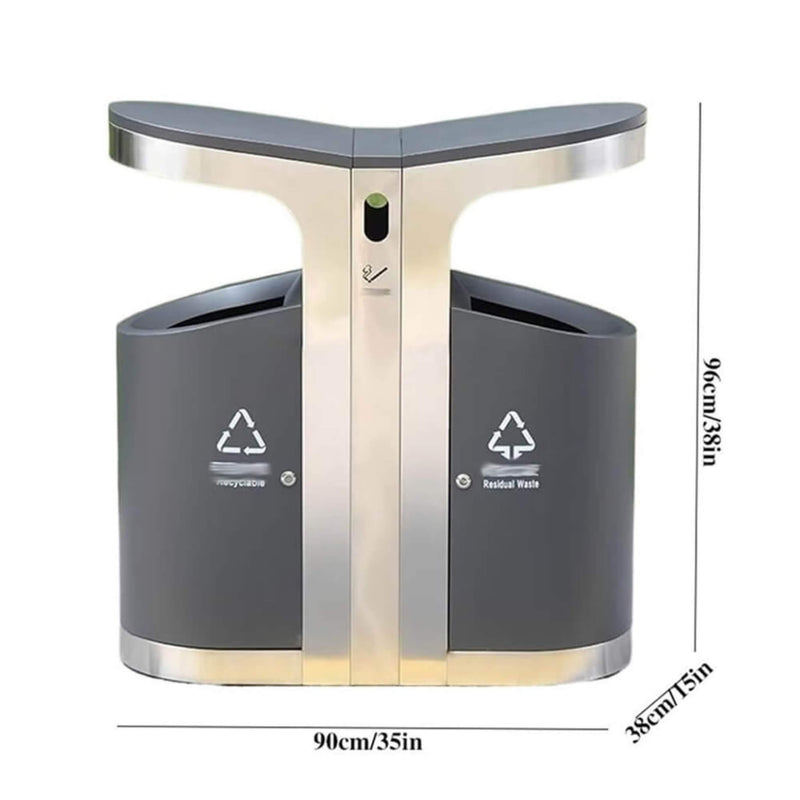 38" Large Commercial Outdoor Stainless Steel Trash Waste Garbage Bin (SAK82713)