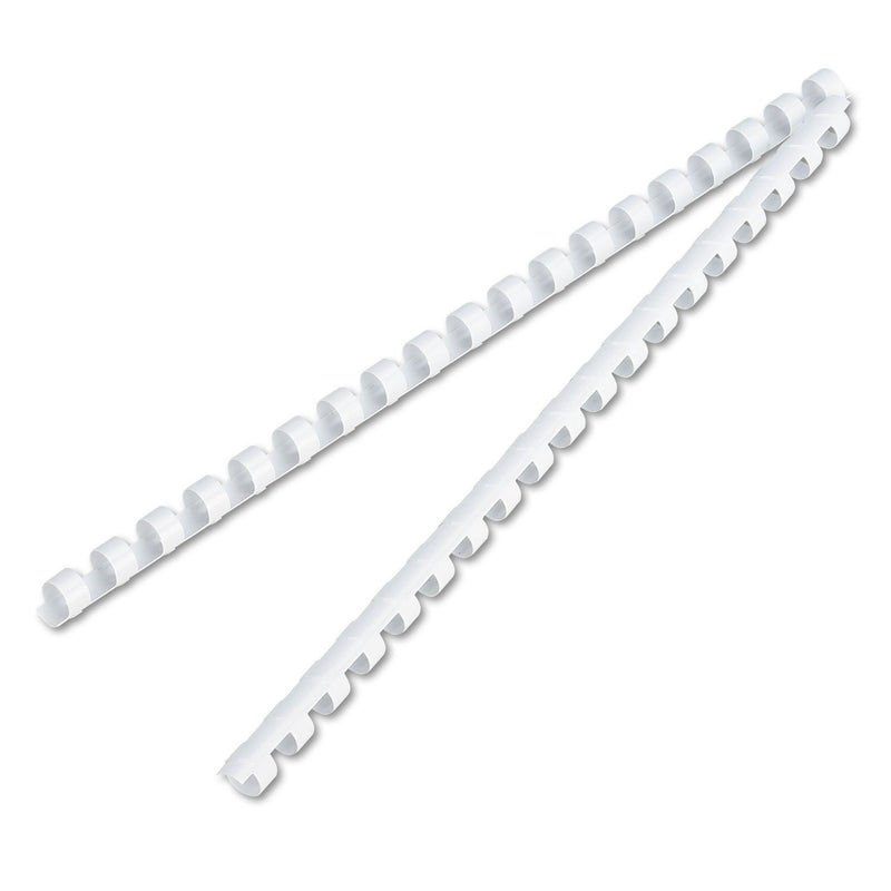 Fellowes Plastic Comb Bindings, 3/8" Diameter, 55 Sheet Capacity, White, 100/Pack