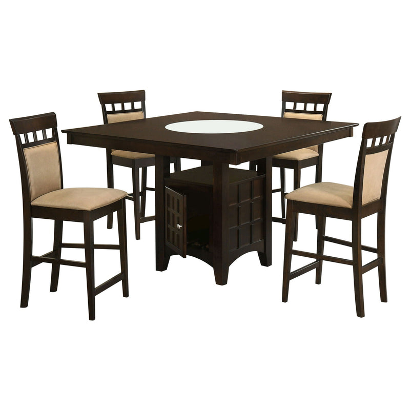 Gabriel 5-piece Square Counter Height Dining Set Cappuccino