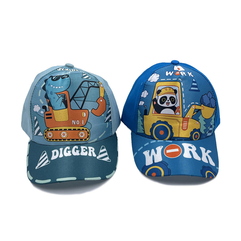 Cartoon Children's Baseball Cap For Engineering Vehicle Excavator