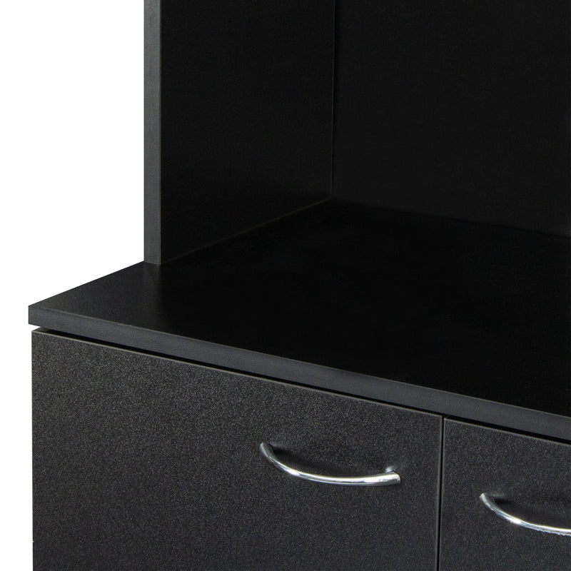 70.87' Tall Wardrobe& Kitchen Cabinet, with 6-Doors, 1-Open Shelves and 1-Drawer for bedroom,Black