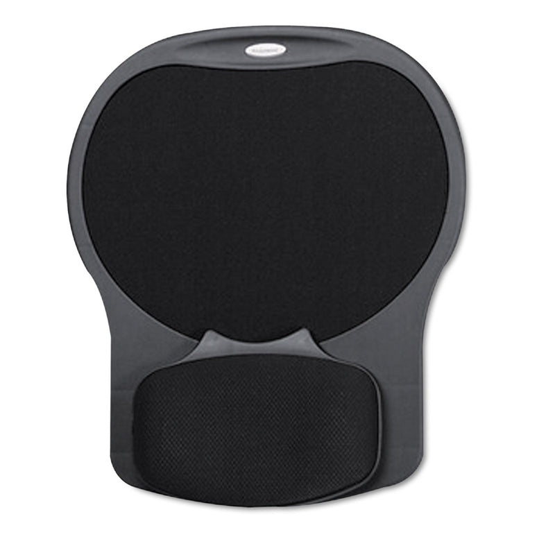 Fellowes Easy Glide Gel Mouse Pad with Wrist Rest, 10 x 12, Black