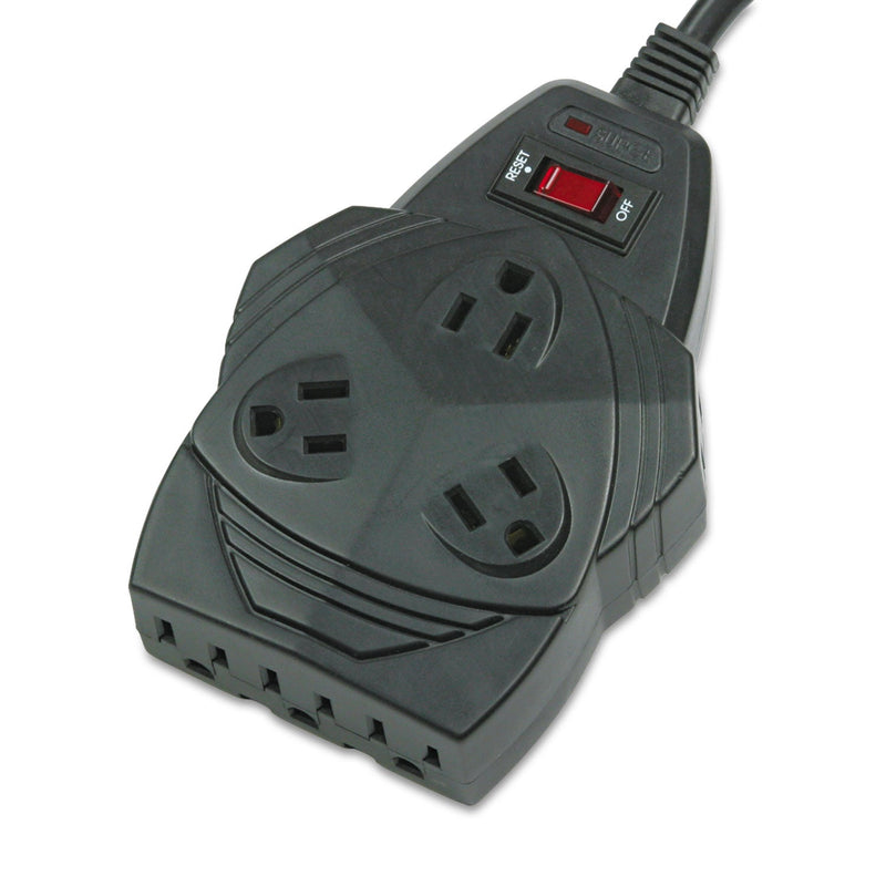 Fellowes Mighty 8 Surge Protector, 8 AC Outlets, 6 ft Cord, 1,300 J, Black