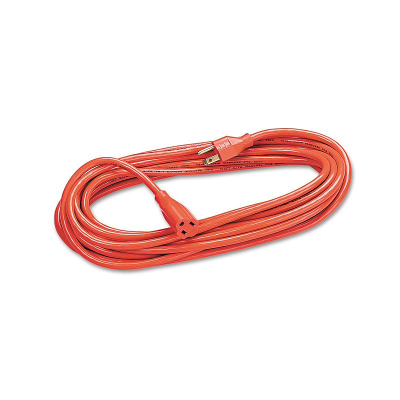 Fellowes Indoor/Outdoor Heavy-Duty 3-Prong Plug Extension Cord, 25 ft, 13 A, Orange