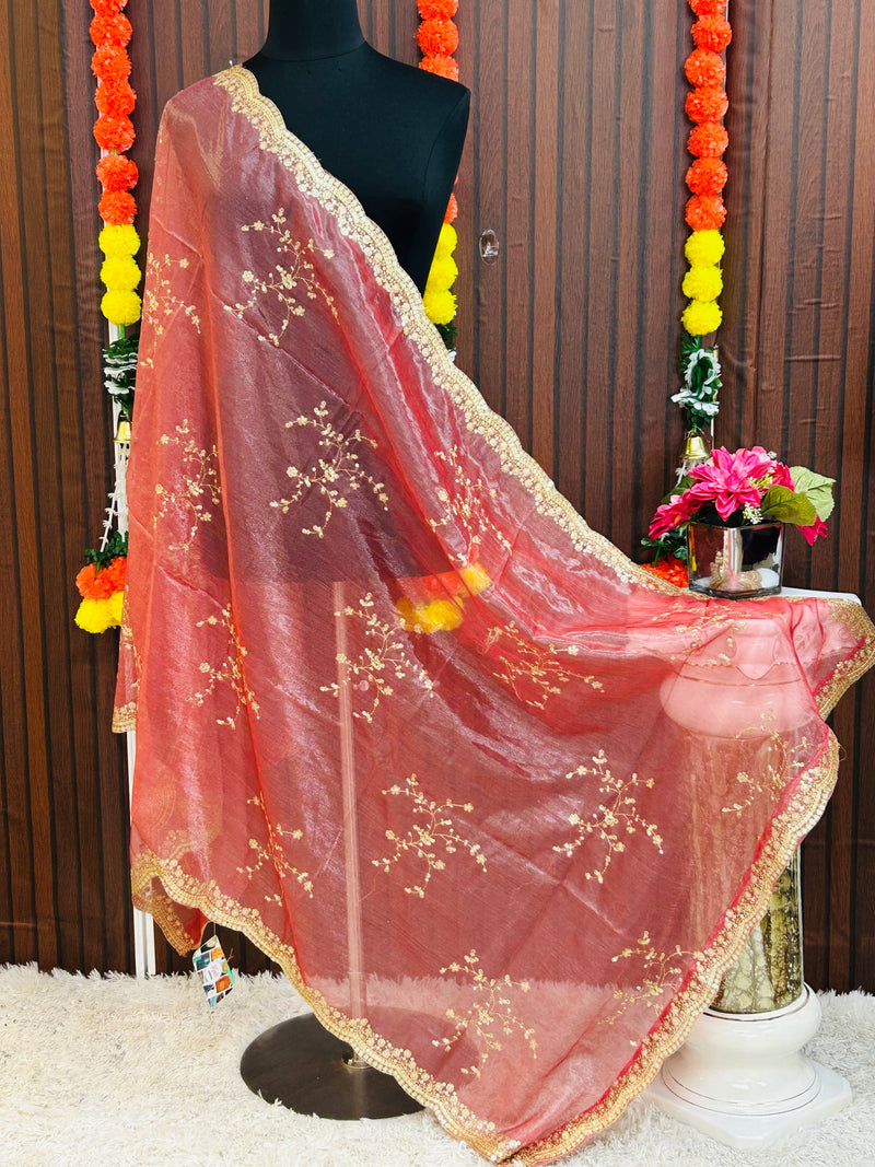 Tissue silk dupatta