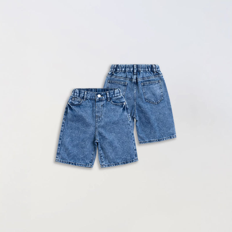 Washed Denim Mid-length Pants Girls Denim Shorts