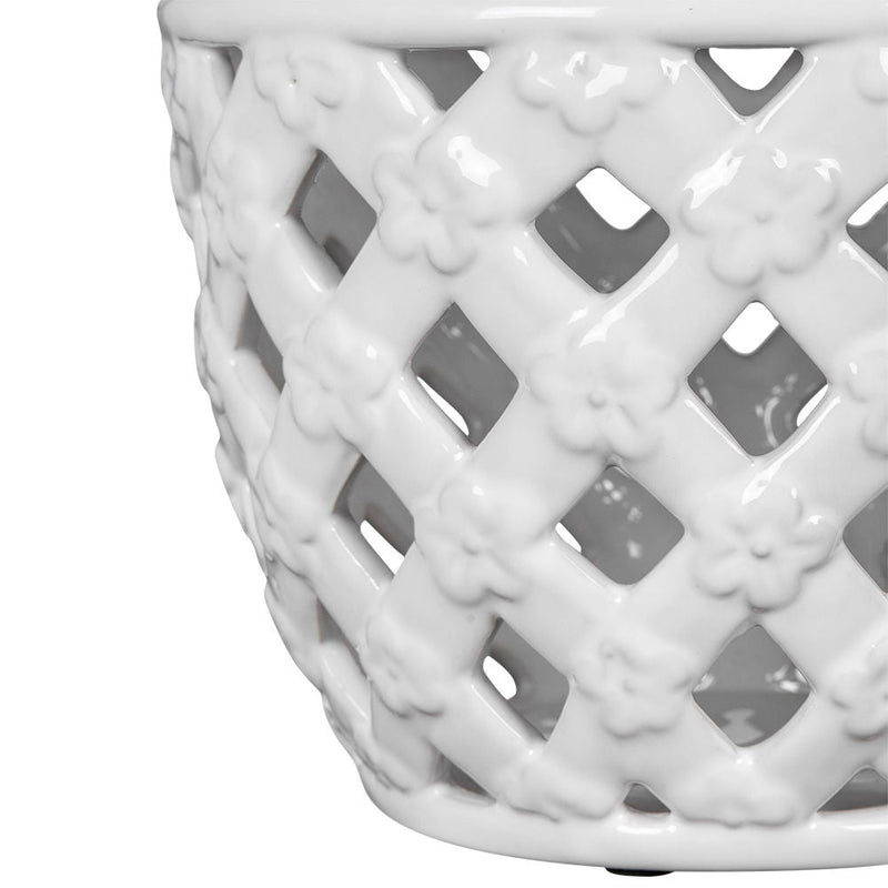 Ballas - Bird Lidded Jar - White