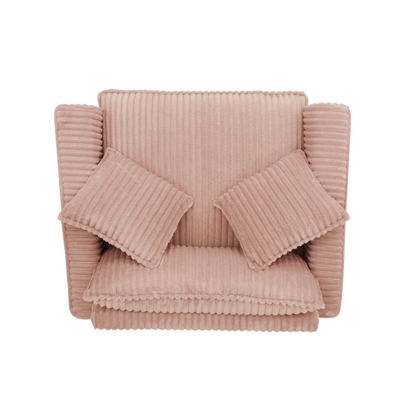 Lazy sofa chair, comfortable single-person sofa chair, with a backrest and soft seat cushion, having armrests on both sides, suitable for living room and bedroom - Pink