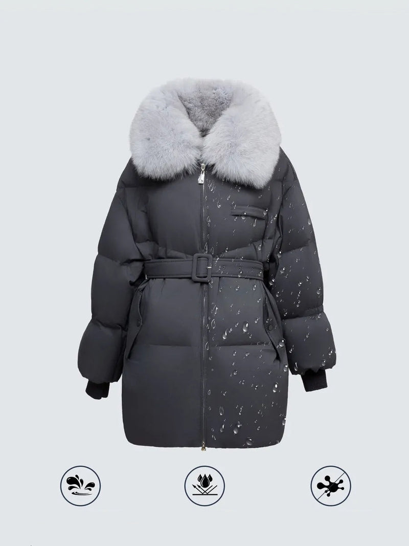 Genuine Blue Fox Down Fill Coat