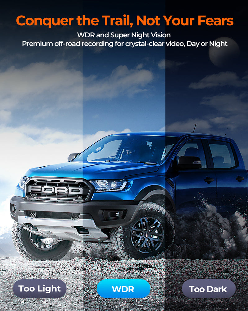 The Legend 3ch Waterproof Rear View Mirror Dash Cam with 1080P 60fps Front+ Rear+ Bumper/Cabin Cameras