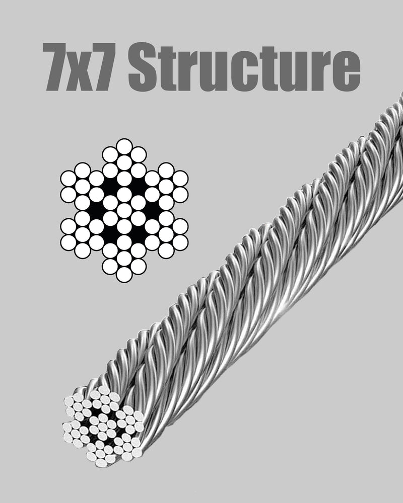 3/16" T316 Deck Cable Railing Wire 500ft – 7x7