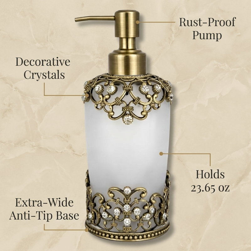 Amara Bliss – Modern Decorative Bathroom Accessory Handmade Soap Dispenser, 9 oz