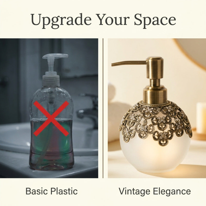Colette Charm – Modern Decorative Bathroom Accessory Handmade Soap Dispenser, Gift for Mom