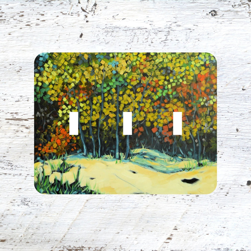 Switch Plates: "Autumn Beach Trees"  Fall Beach Trees