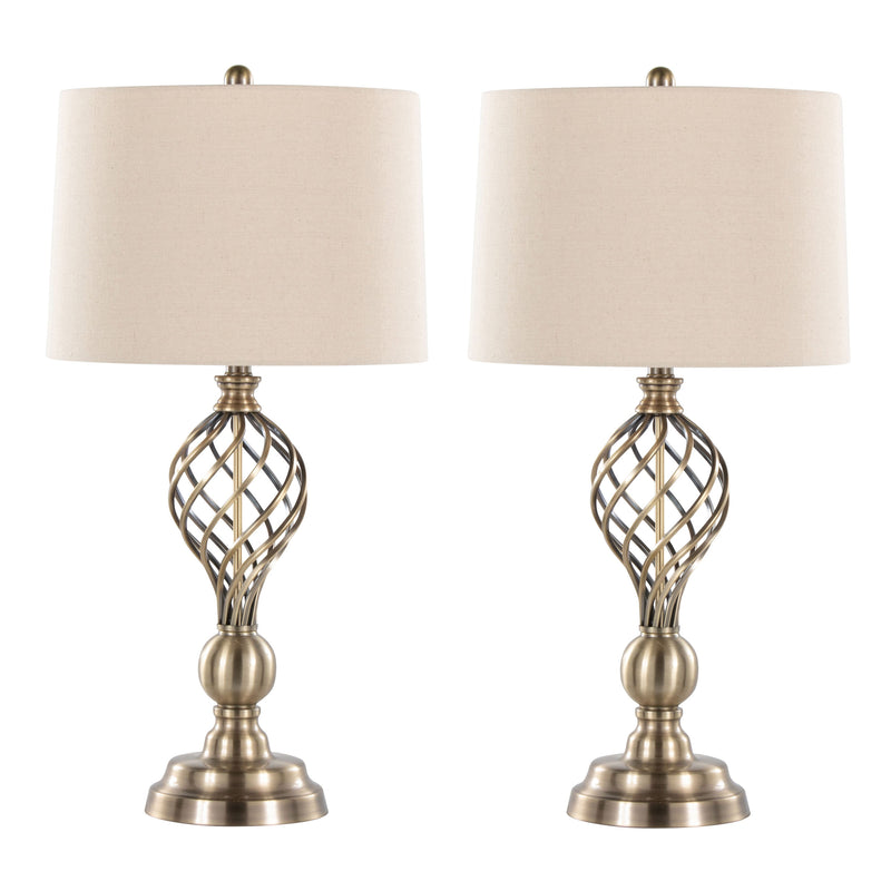 Linx Twist 29" Contemporary Metal Table Lamp Set of 2