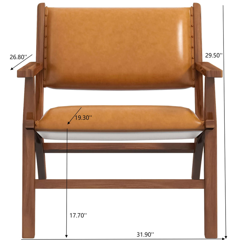 Hendrix - Antique Arm Chair - Brown / Rustic / Tan
