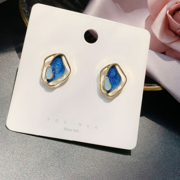 S925 Silver Stud Earrings Simple Women's Small