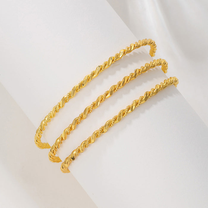 1Pcs Simple And Fashion Gold Bracelet Fried Dough Twists Rope Bracelet For Women