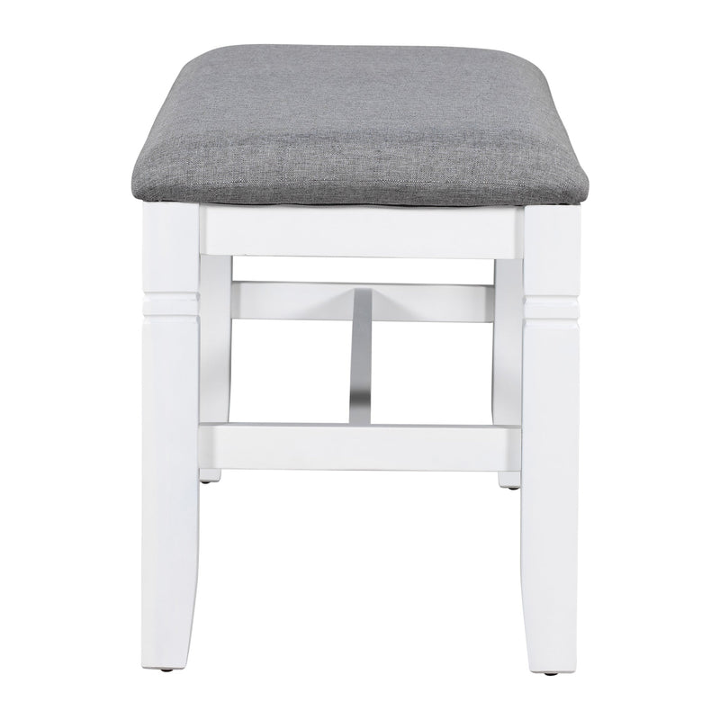 TOPMAX 6-Piece Wood Dining Table Set Kitchen Table Set with Upholstered Bench and 4 Dining Chairs, Farmhouse Style,Gray+White (old sku: SP000003AAK)