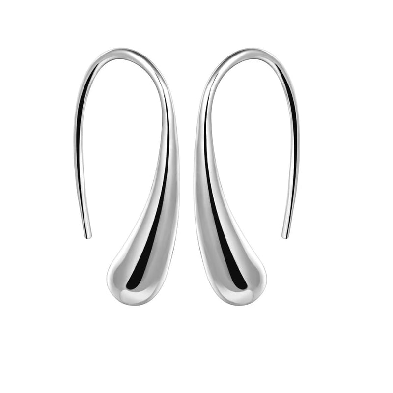 Sophia Teardrop Hook Earrings – Modern Minimalist Design in Silver or Gold