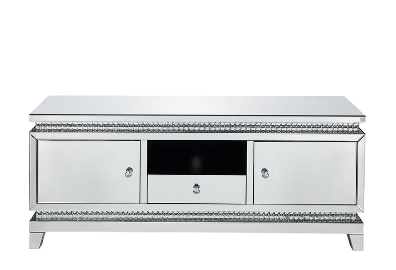 Lotus - TV Stand - Mirrored, Faux Ice Cube Crystals