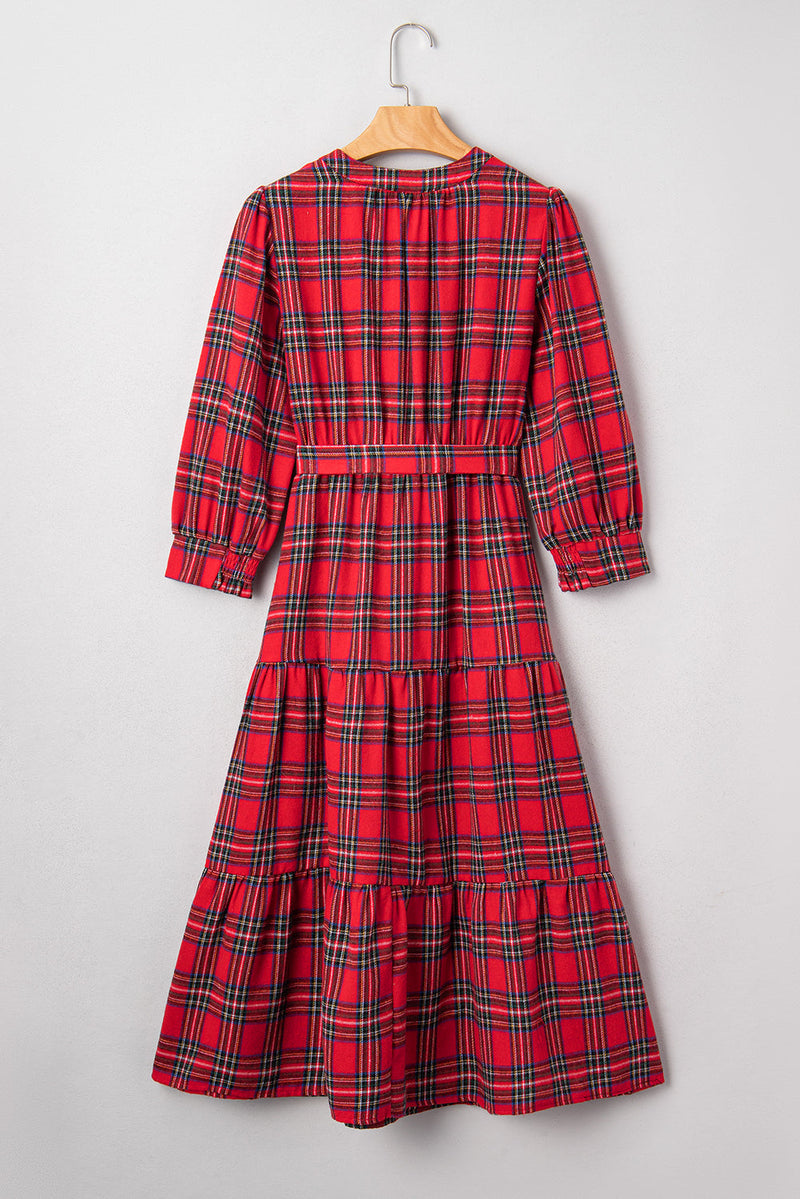 Della Ruffle Hem Long Dress