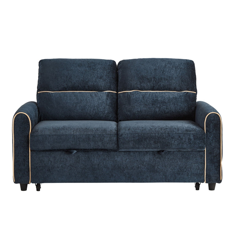Pull Out Sofa Bed With Adjustable 3 Position Backrest, USB Charging Ports, Side Pockets