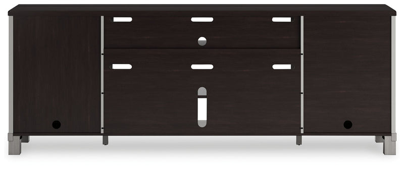 Darborn - XL TV Stand W/Fireplace Option - Gray / Brown
