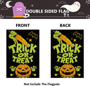 Halloween Garden Flag Trick or Treat Pumpkin Vertical Double Sided Glitter Flag for Holiday Yard Lawn Outdoor Decorations 12.5X18 Inch