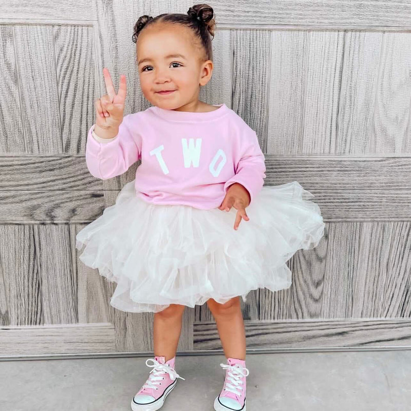 BIRTHDAY NUMBER - BLOCK FONT - Child Sweater