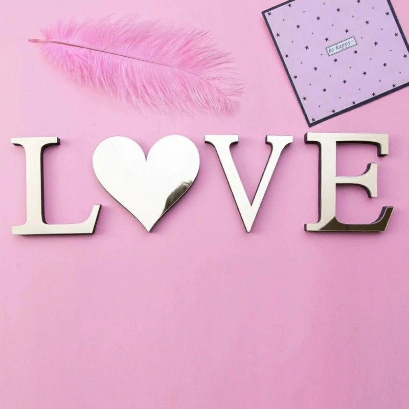 3D Acrylic Letter Wall Decor Stickers 26-Pack