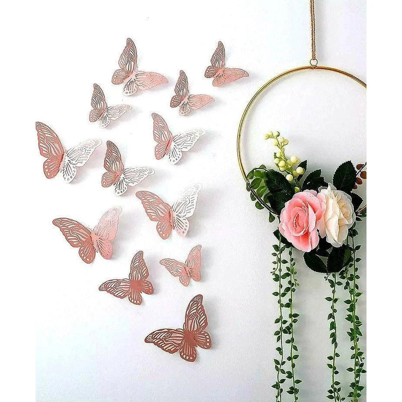 3D Butterfly Craft Wall Decor Stickers 12-Pack