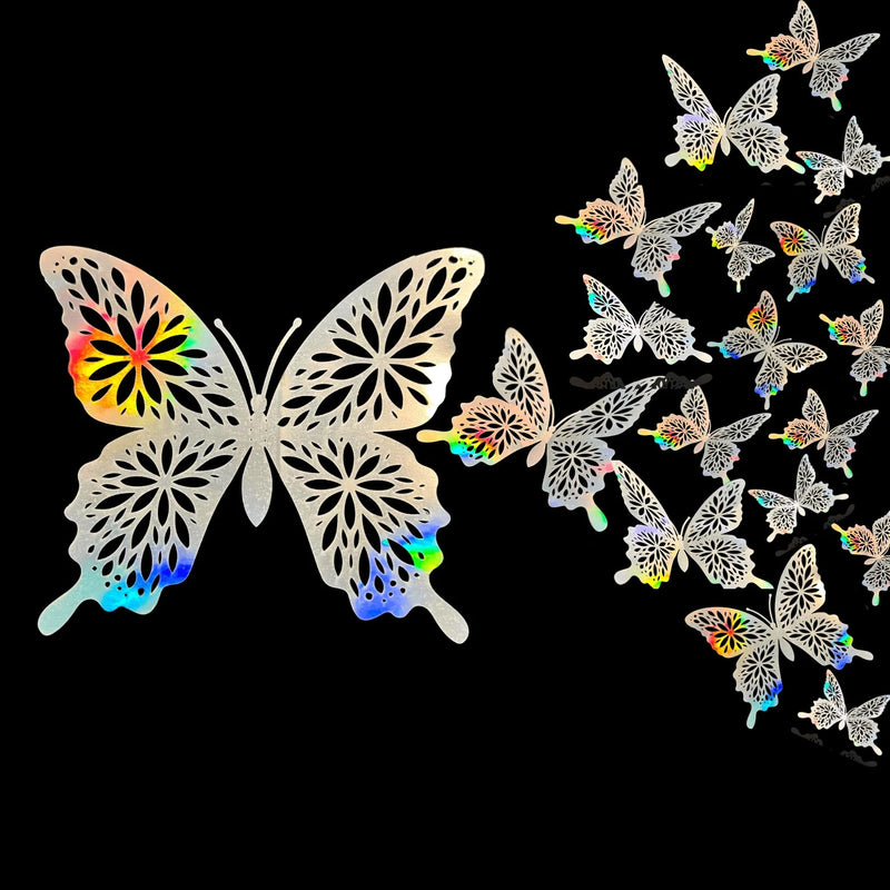 3D Gold Butterflies Kids Room Wall Decor 12-Pack